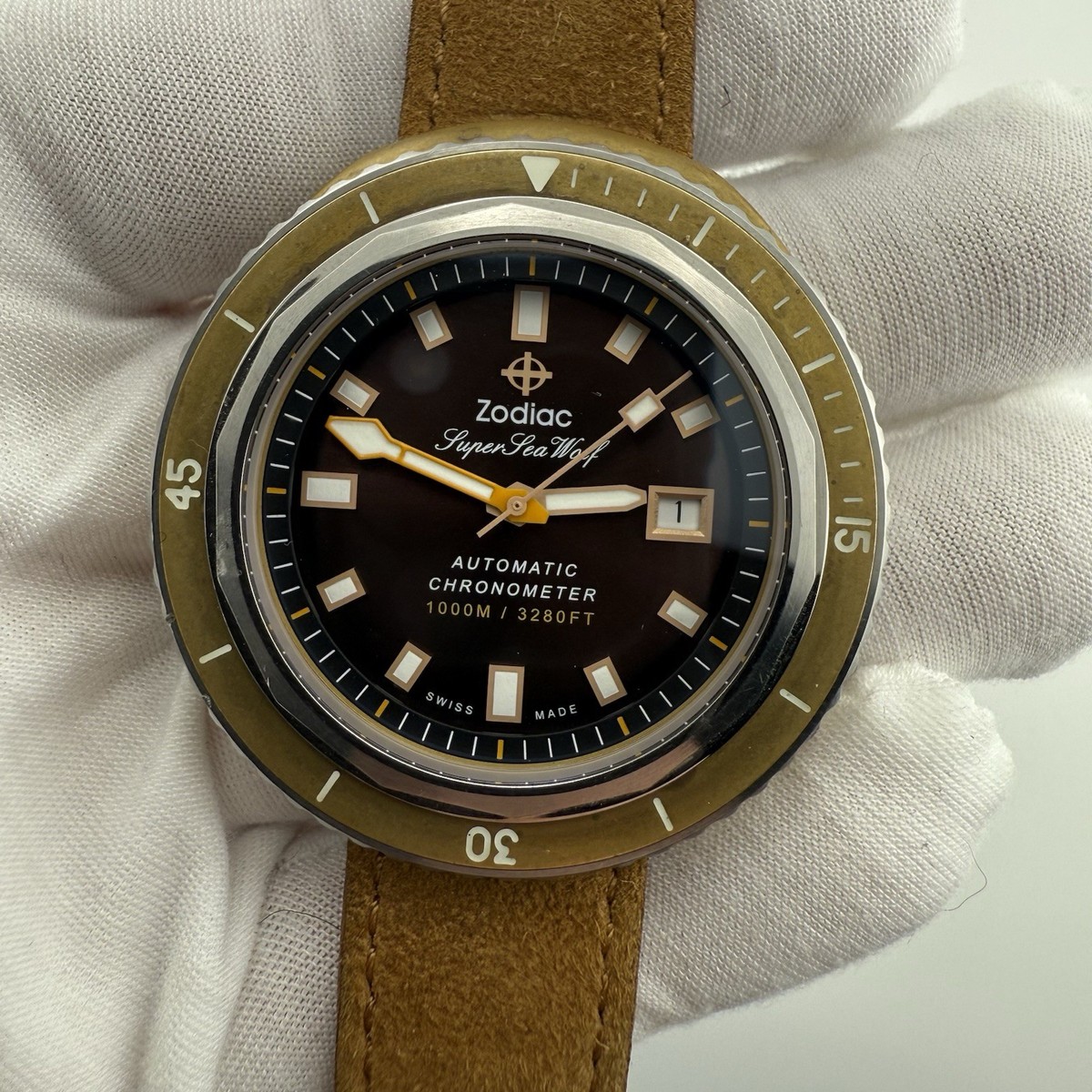 Orologio Automatico Svizzero Zodiac Super Sea Wolf 68 Bronzo