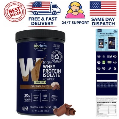 Sustainable 100% Whey Protein Powder - Sugar-Free Chocolate, 20g Protein, 12.5oz