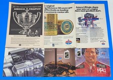 1958-1987 Amoco LDO Oil Ultimate Gasoline 6 Ad Lot Magazine Advertisement Trophy