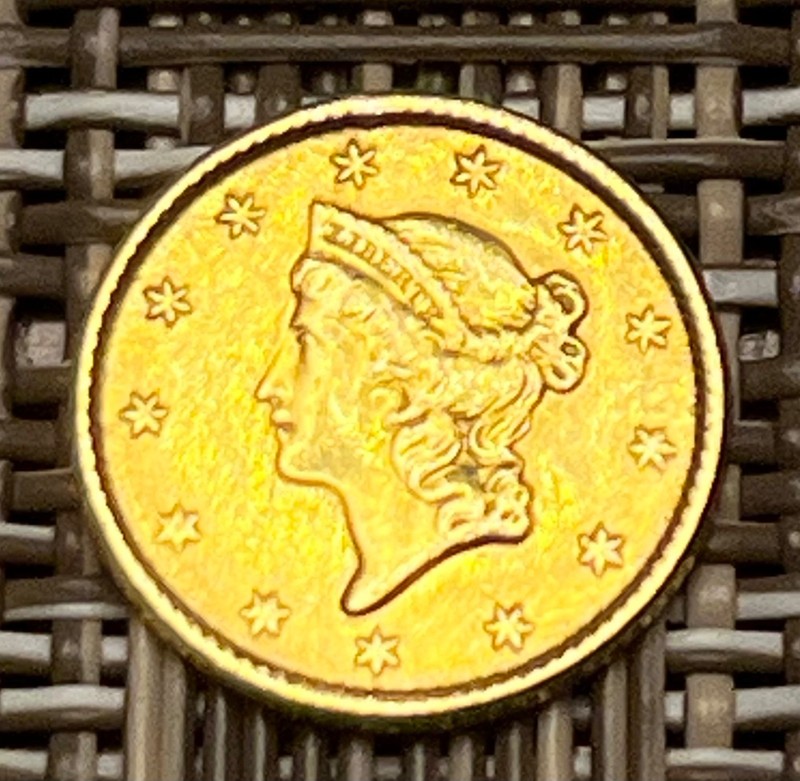 1853 $1 Liberty Head gold dollar
