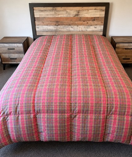 Vintage Ralph Lauren Polo ReversibleDown Comforter Plaid Queen 96 L x 82 W