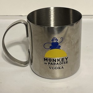 Steel Silver Tone Monkey In Paradise Premium Vodka Branded Cup Handle Heavy Duty