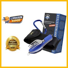 Couverts de Camping Modernes en Acier Inoxydable avec Mousqueton Pratique