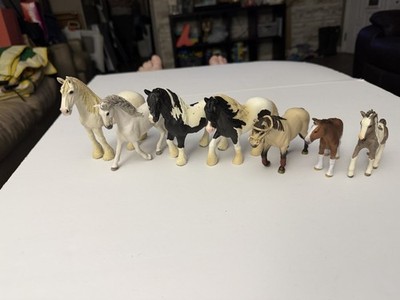 Schleich Shire Stallion Horse Pinto Mare Tinker Mare Figures Lot Set Of 7