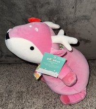 Pillowfort 3 lb 20" Holiday Pink Deer Weighted Plush Throw Pillow Brand New 