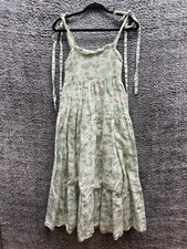 Kivari Chloe Tiered Coconut Tree Midi Dress in light Green size US 10 UK 14