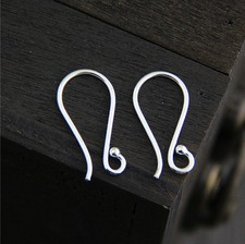 925 Sterling Silver Earring Findings Ear Wire French Hook Bead End DIY A1089
