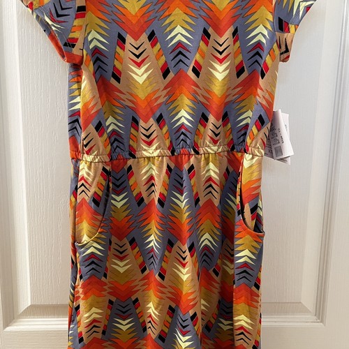 Lularoe Mae Dress Geometric Aztec Print Girls Size 10 NWT - Picture 3 of 11