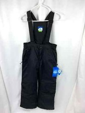 Slalom Black Nylon Zip Up Bib Snowpants SZ Large NWT