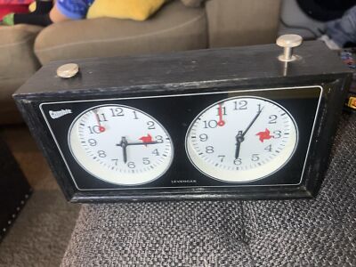 VINTAGE Mechanical GAMBIT PRIM CHESS CLOCK Works By Levenger Black