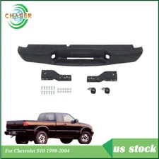 Rear Bumper Assembly W/o Sensor Hole Black Steel New For Chevrolet S10 1998-2004
