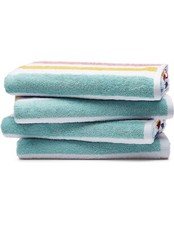 Pack Of 4 Cabana Stripe Multicolor Beach Pool Towel 100 Cotton Made In India
