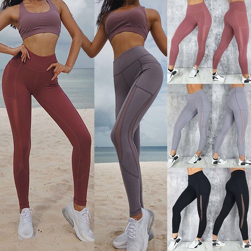 Women Pockets Gym Leggings Trousers 