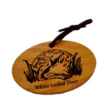 WHITE-TAILED DEER Hanging Ornament WOODEN Dated 2017 by TREES FOR TOMORROW Org.