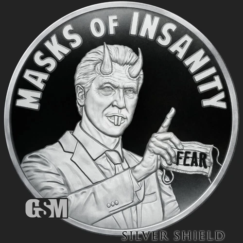 2022 1OZ Masks of Insanity Proof - Silver Shield .999 "In-Hand" Newsome Fear