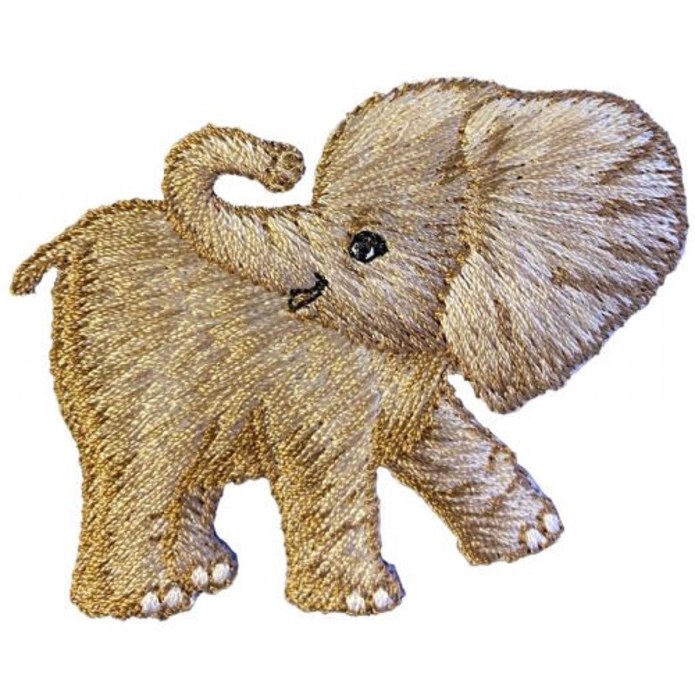 Brown Elephant Applique Patch - Baby Animal Zookeeper Badge 2.5