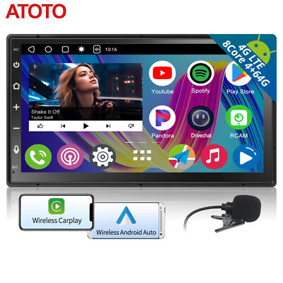 ATOTO A6PL 7'' 2DIN Car Stereo QLED TouchScreen 4GLTE GPS Track Navigation-4G+64G