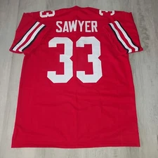 Sawyer Custom Stitched Football Jersey Mens Sizes XL-6XL Ohio State