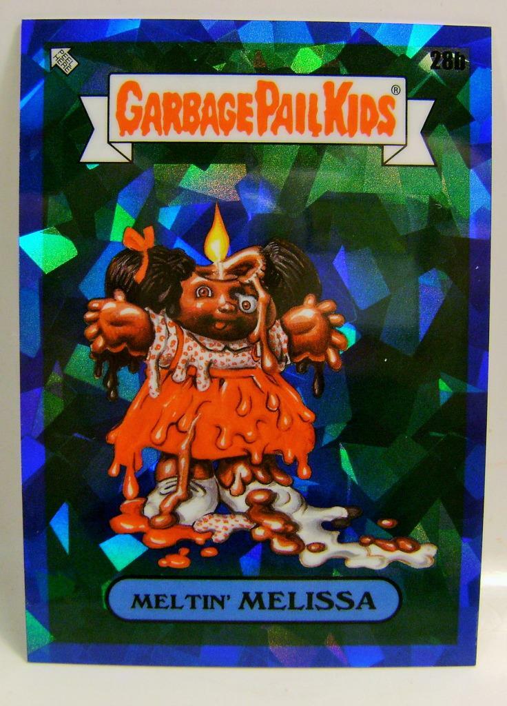 MELTIN' MELISSA 28B BASE CARD CHROME SAPPHIRE GARBAGE PAIL KIDS