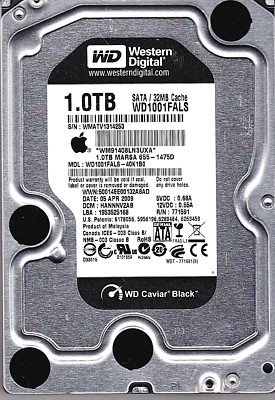 FOR DATA RECOVERY WD WD1001FALS-40K1B0 dcm: HANNNV2AB SATA BAD SECTOR 4001
