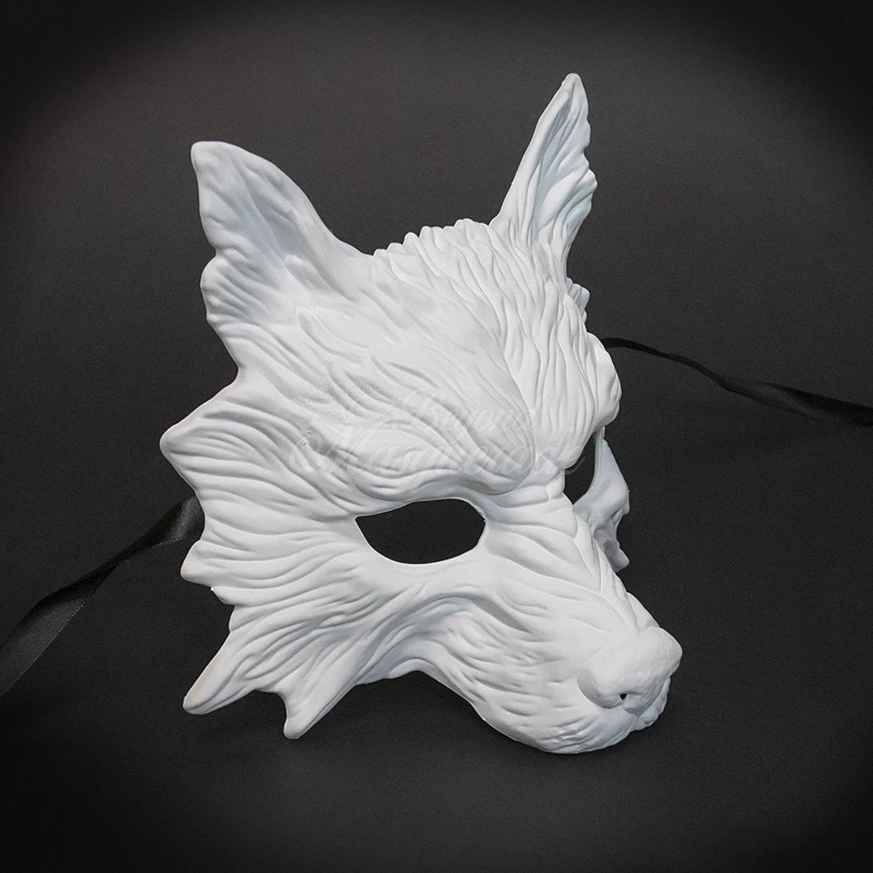 White Wolf Mask Animal Masquerade Halloween Costume Party mask (Resin material) - Image 4 of 4