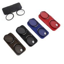 Mini Portable Nose Bridge Clip On Reading Presbyopic Glasses With Case 1.0 3.5