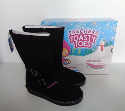 Skechers New Girls Cerniera Memory Foam Caldo Inverno Scarpe Stivali BIKER  MEDIO MISURE | eBay