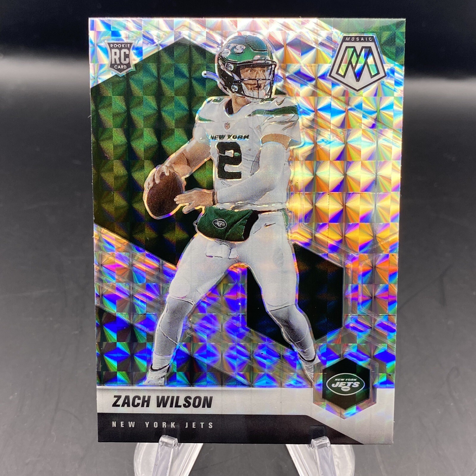 2021 Panini Mosaic Zach Wilson Silver Mosaic Prizm #302 Rookie RC NY JETS