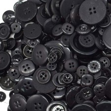 50 Resin Buttons Colorful Black Jewelry Making Sewing Supplies Assorted Lot
