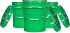House Naturals 5 Gallon Plastic Bucket Food Grade BPA Free, 90mil Green Pail