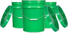 House Naturals 5 Gallon Plastic Bucket Food Grade BPA Free, 90mil Green Pail
