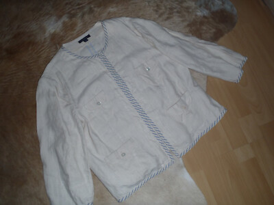 Lands End Womens Jacket Long Sleeve Beige Size XL (18) Second Hand Look!!