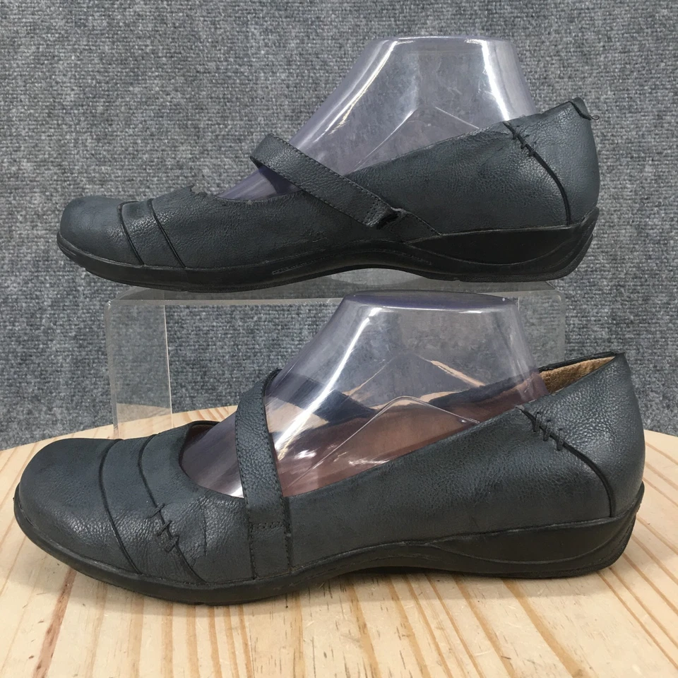 Kim Rogers Shoes Womens 9.5 M Irene Slip On Mary Jane Flats Blue Faux Leather - Image 2 of 4