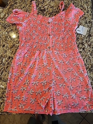 NWT Arizona Jean Co Girls Shorts Pink Palm Tree Print Size L 14.5 - 16.5 Plus