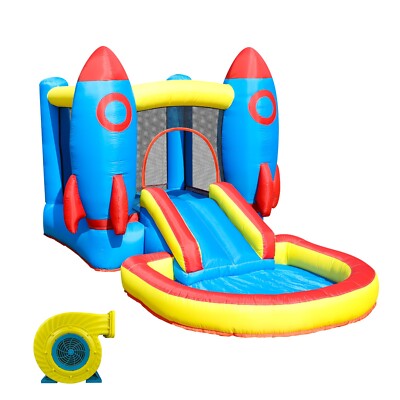 12FT Inflatable Bounce House Slide w/Ball Pit & Basketball Hoop for Kids Toddler
