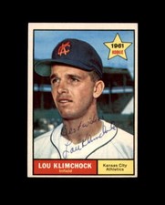 Lou Klimchock Hand Signed 1961 Topps Rookie Kansas City Athletics Autograph