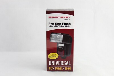 Precision Design Pro 500 Electronic Flash with LED Video Light. Used In The Box.