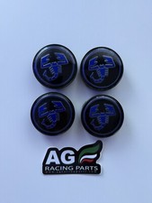 4 TAPPI COPRIMOZZO ABARTH 60 mm NERO-BLU