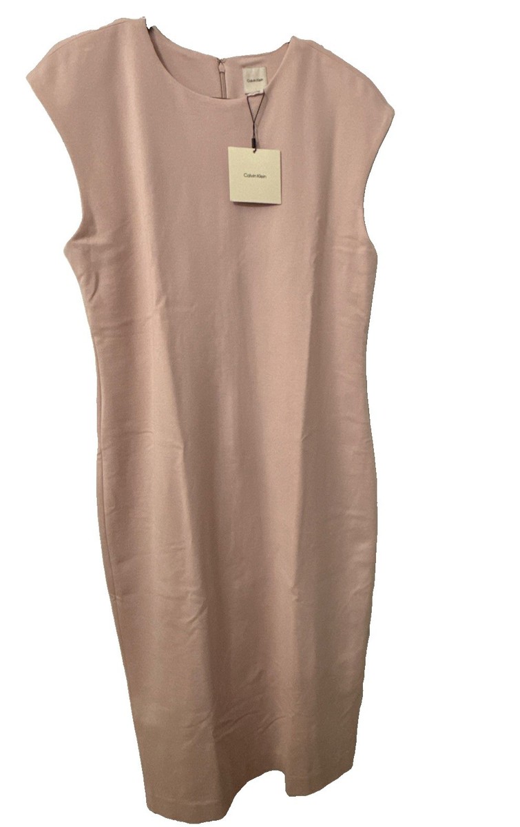 Calvin Klein Women's Simple Elegant Ponte Shift Dress Formal Casual Chic Rose M