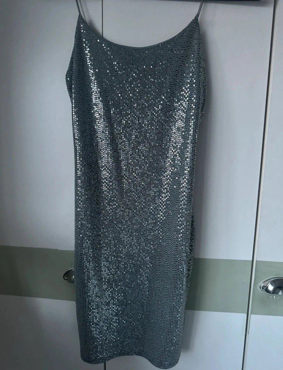 miss selfridge silver sequin dress Miss Selfridge - Sequin Embellished Midi Dress - Women - Polyester - 10 US
