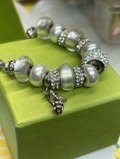 Bella Perlina Silver Tone Rhinestone Accented...