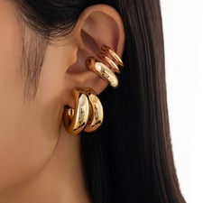 Jewelry C-ring ear clip set simple alloy smooth without hole ear clip women's