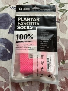 Women’s Crucial Compression Plantar Fasciitis Socks - L/XL - Pink
