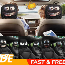 2stk Cartoon Auto Kopfstützenbezüge Universal, süße lustige Cartoon Augen Auto·