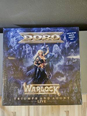 DORO WARLOCK: Triumph & Angony Live  Limited Blue & White Vinyl  *** UK...