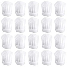 20pcs Paper Chef Hats for Kids Disposable Chef Hats Bulk White DIY Chefs Hat