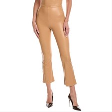 Commando Faux Leather High Rise Crop Flare Leggings Pants Size M Camel NEW