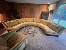 Erwin-Lambeth For John Stuart 3-piece Curved sectional Sofa Mid-century Modern 