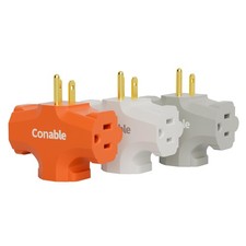 3-Outlet Adapter, 3 Prong Plug Extender, Heavy-Duty Grounded Power Tap 3 Way ...