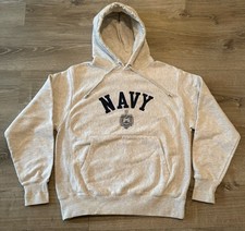 Mint Condition  VTG US Navy Hoodie Mens Medium Champion Reverse Weave Gray 90s